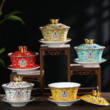 Load image into Gallery viewer, Jingdezhen eight treasures tea bowl set